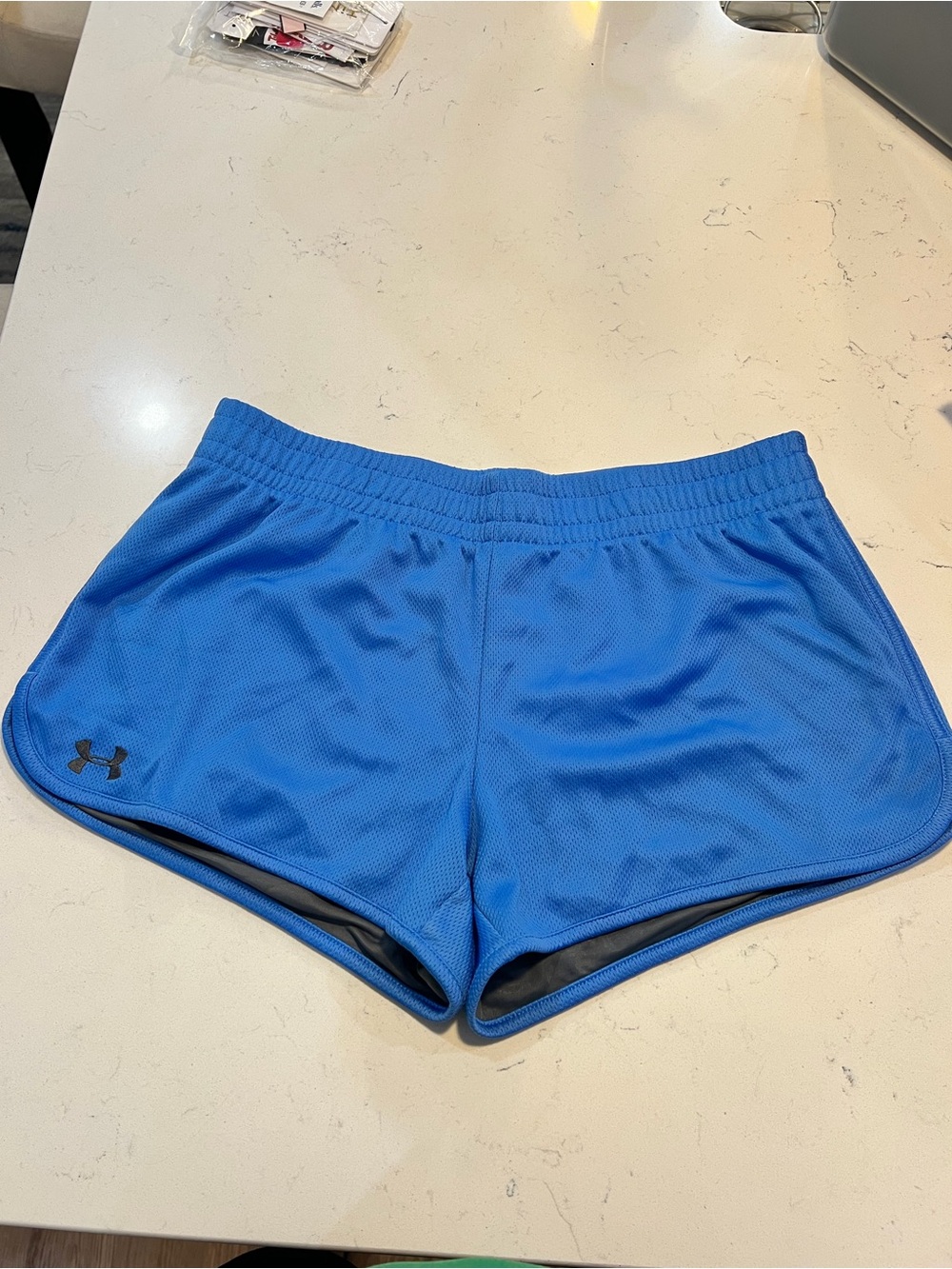 Under Armour Women’s HeatGear Running Shorts Blue Size Large 3” Athletic